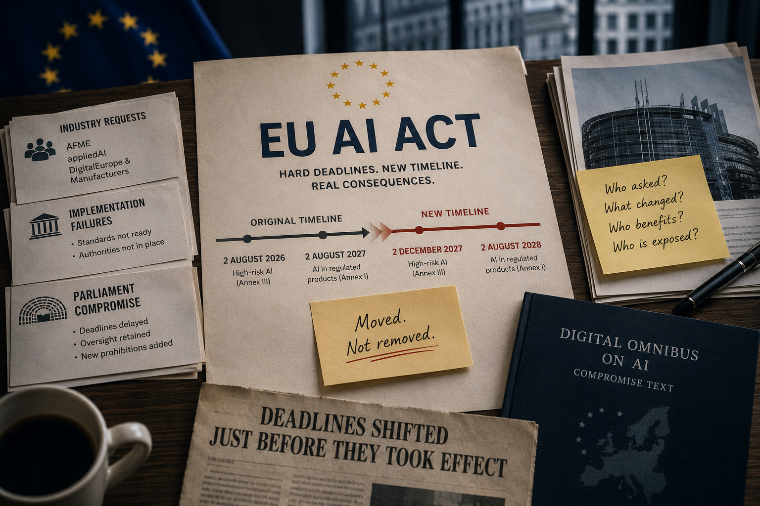 The AI Act Was Reordered Just Before It Bit. Here Is Who Asked.