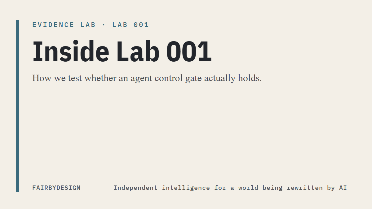 Inside Lab 001: How We Test Whether an Agent Control Gate Actually Holds