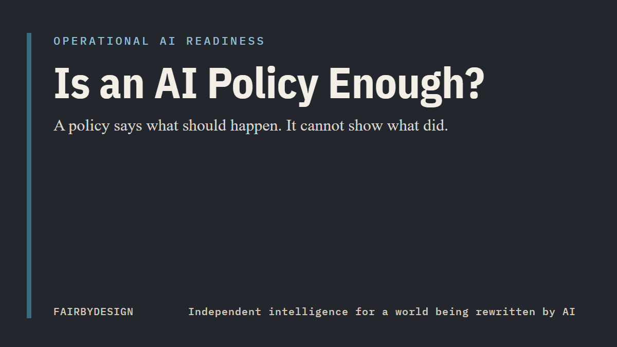 Is an AI Policy Enough?
