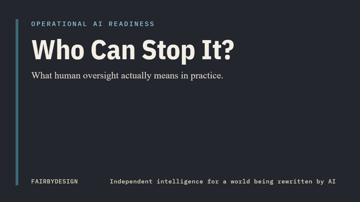 Who Can Stop It? What Human Oversight Actually Means in Practice
