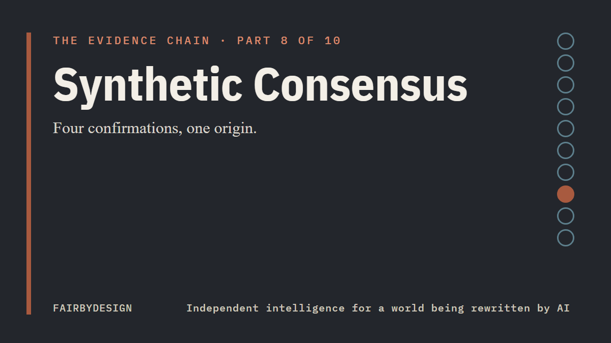 The Evidence Chain, Part 8 of 10: Synthetic Consensus. FairByDesign